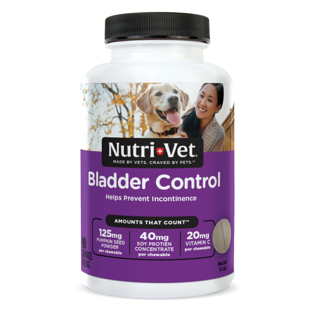 Nutri-Vet Vezica de control Supliment, Suplimentul de afine, Produse pentru câini, Suport Imun, Ajuta Caine Incontinenta urinara, Bilete de control vezica, sanatate Tract urinara, Suport pentru catei, 90 comprimate