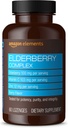 Elements Elderberry Complex, Immune System Support, 60 Berry aroma Lozenges, Elderberry 100mg, Vitamina C 103mg, Zinc 12mg per Servire (Pachet poate varia)