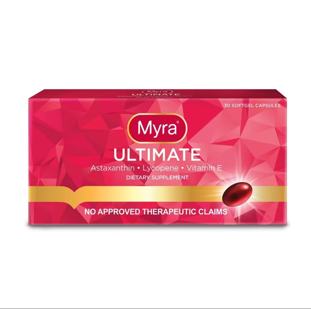 Myra Utimate cu Astexantină, Licopen şi vitamina E, 30 Capsule Softgel