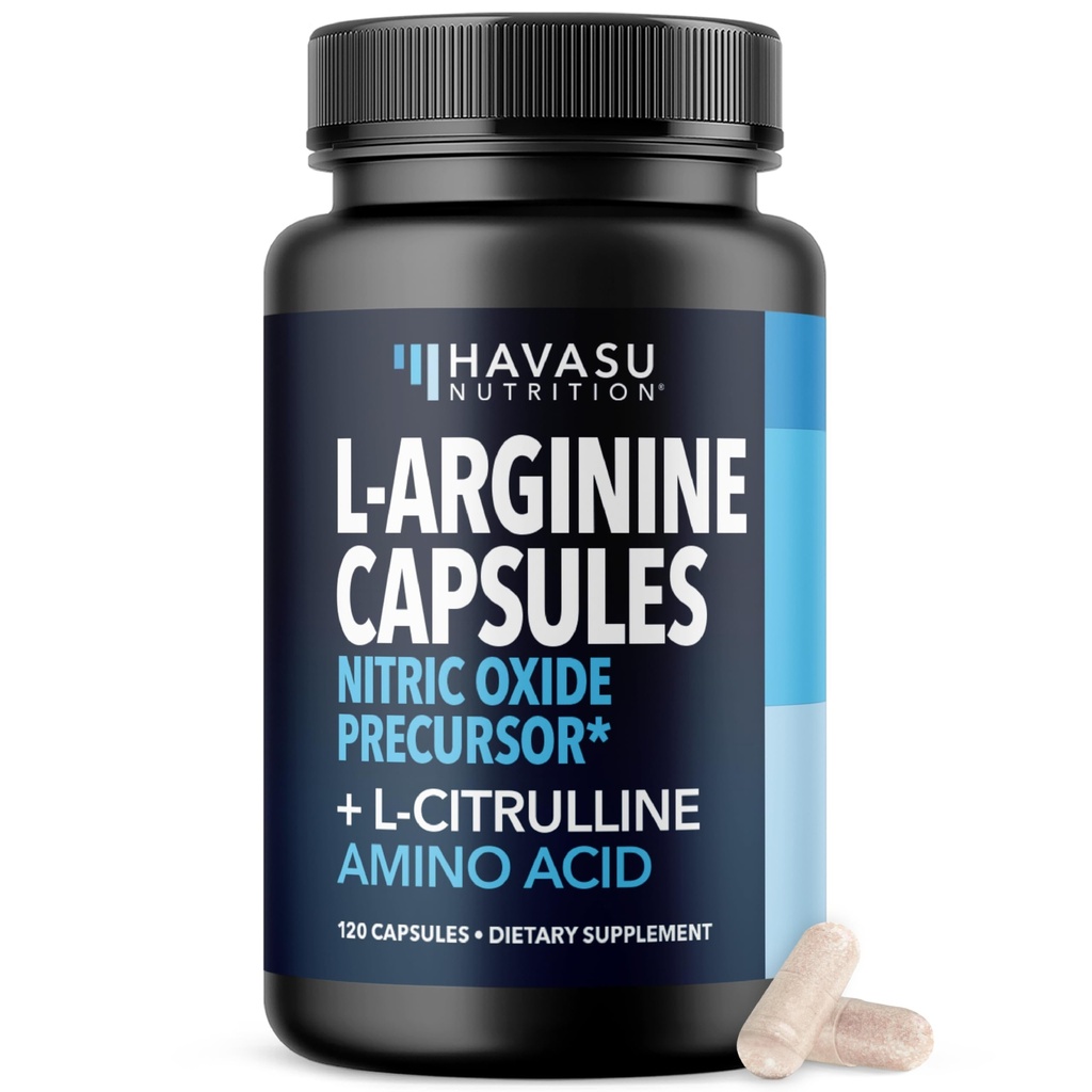 Capsulele L-Arginină cu L-Citrulină - Suplimentul Nitric Oxid - L Arginină și L Citrulină Blend - 120 Conte - Vegan, capsule non-GMO pentru performanță, rezistentă și suport muscular - 2 luni de aprovizionare