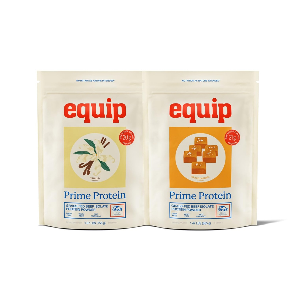 Alimente Equip Prime Pulbere de proteine Vanilie și praf de proteine Prime Caramel sărat