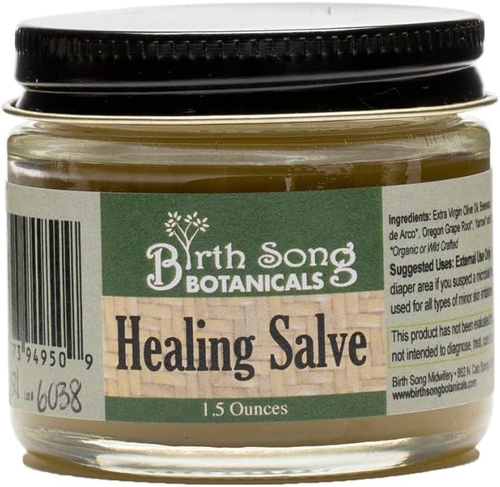 Nastere Song Botanics Herbal Healing Salve Primul ajutor Ointment, Herbal Skin Iritations Salve, 1.5oz Jar