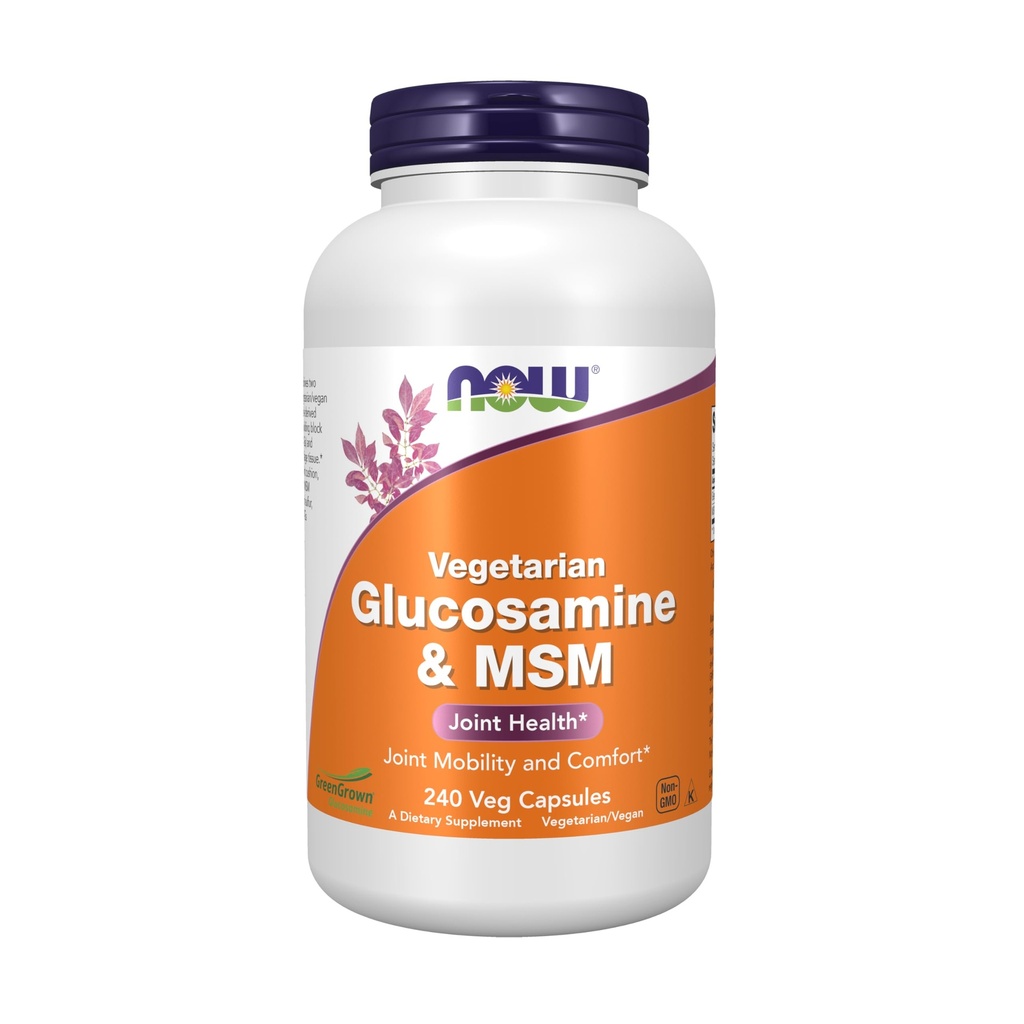 Now Foods Glucosamină vegetariană & MSM Boală comună 240 Capsule Veg