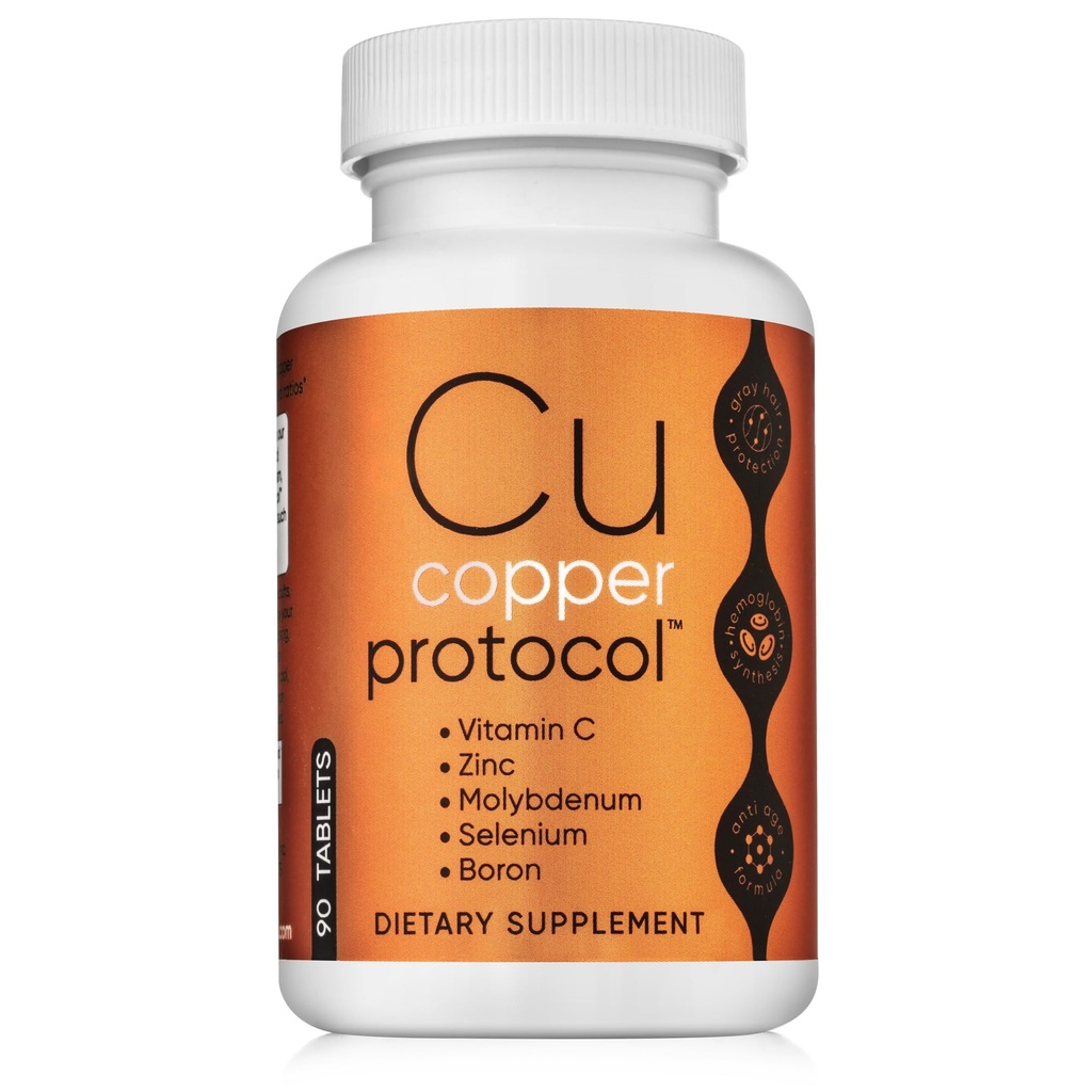 Suplimente de cupru pentru femei și bărbați (90 capsule) stimulează energia, Nourishes Body, Anti-Aging Formula, Include vitamina C, Zinc & Seleniu, Non-GMO, Made in USA - GMP Certified
