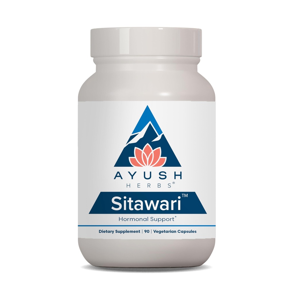Ayush Herbs Sitawari - Shatavari Capsule pentru femei, Shatavari Root Supplement, Hormone Echilibrul pentru femei, Natural Femeie de suport pentru reproducere - 90 Capsule vegetariene (1 Conte)