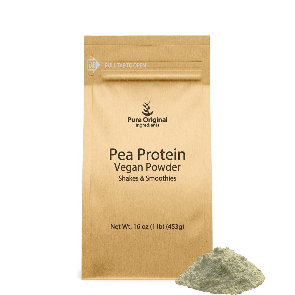 PURE INGREDIENTE PEA Pudră de proteine Vegan (1 lb) Gluten gratuit, din mazăre galbenă