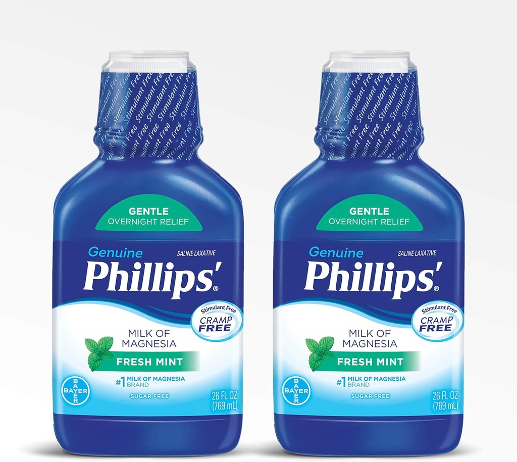 Phillips' Milk of Magnesia Laxative, Fresh Mint, 26 Fl Oz (Pachetul 2)