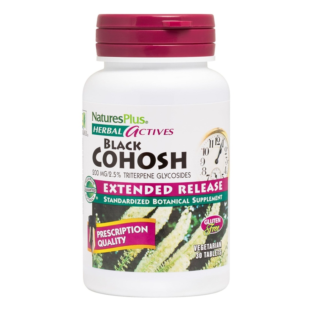 NaturasPlus Herbal Active Negru Cohosh - 30 comprimate - Suport nutriţional pentru Well-Being în timpul Menopauzei - Vegetarian, Gluten gratuit - 30 Serviri