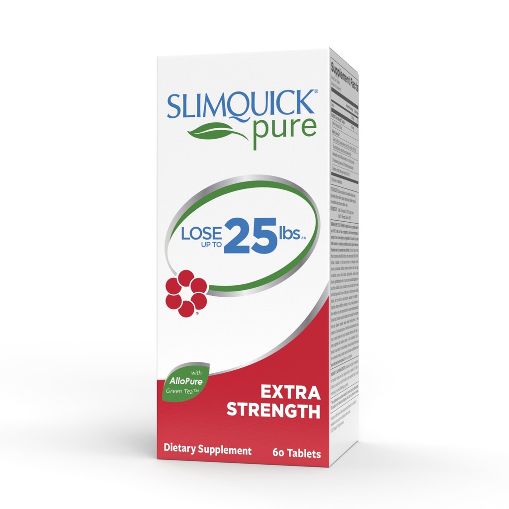 Slimquick Pure 3x supliment de putere pilula pentru femei, ajută la atingerea obiectivelor de greutate, ajută la metabolismul, pierde apă excesivă, păstrează plin pentru mai mult timp cu extract de ceai verde, Caste copac, Cafeina, MCT ulei - 60 Conte