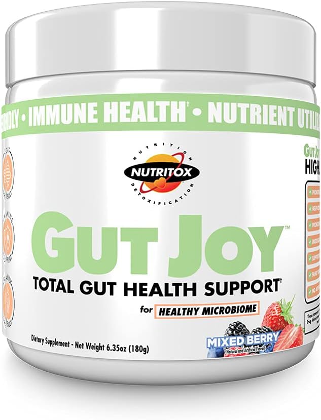 Gut Joy - Total Suport Sanatate Gut. Supliment pudrat pentru a sprijini sănătatea gut, și wellness completă - mixt aroma Berry, 30 Serviri