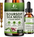 (2 Pachet) Soursop organic Graviola cu picături de lichid Moss Sea, Soursop Bitters lichid bogat în multivitamine pentru antioxidant natural, Boost imun, Suport Cell & Regenerare, Aroma Ananas