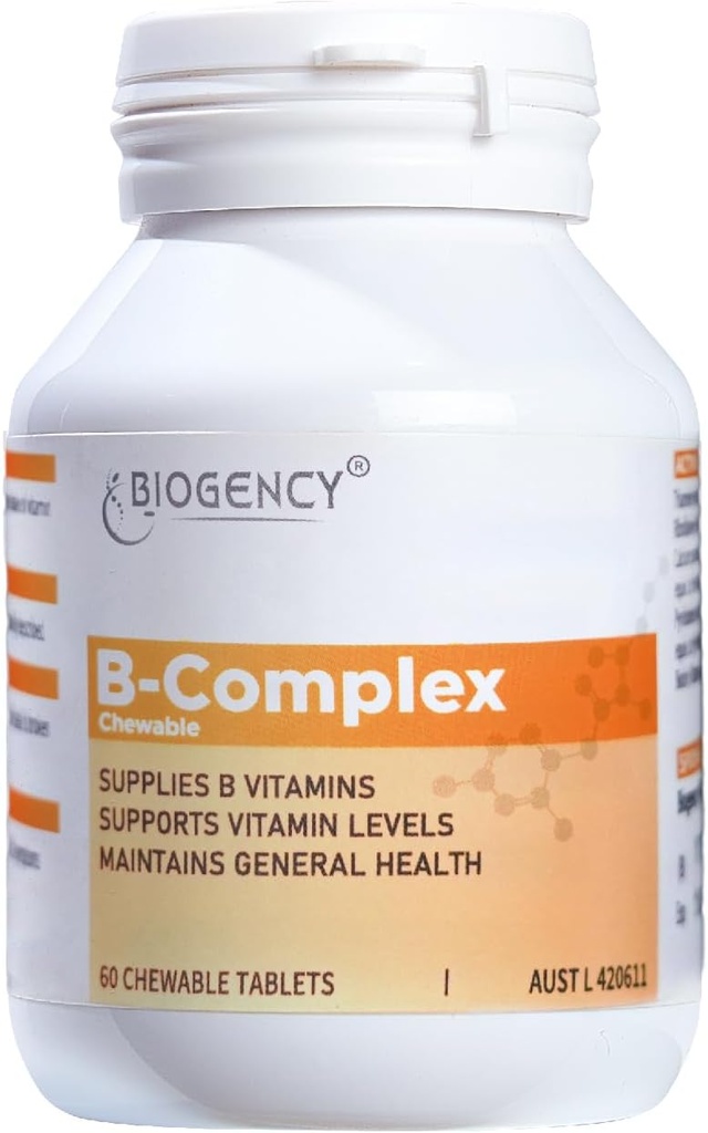 Suplimentul alimentar B-complex - conține toate vitaminele B, inclusiv B12, B1, B2, B5, B6, B7, Acid folic pentru suport energetic relief Imunitate îmbunătățire, 1 ambalaj 60 comprimate