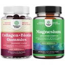 Bunda de piele de par si unghii Gume pentru femei - Extra Putere Biotina si gume Colagen pentru femei unghii par de sprijin si mare absorbtie Complex de magneziu Supliment pentru stomac si digestia