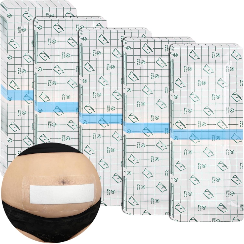 C-secţiunea rezistent la apă Bandaje de incizie abdominală Post Histerectomie Tuck Tuck Tummy Dustor Scar Coperta cu patch-uri de protecție Island Bande dressing Provizii de îngrijire răni mari 4x10 Pachet de 14