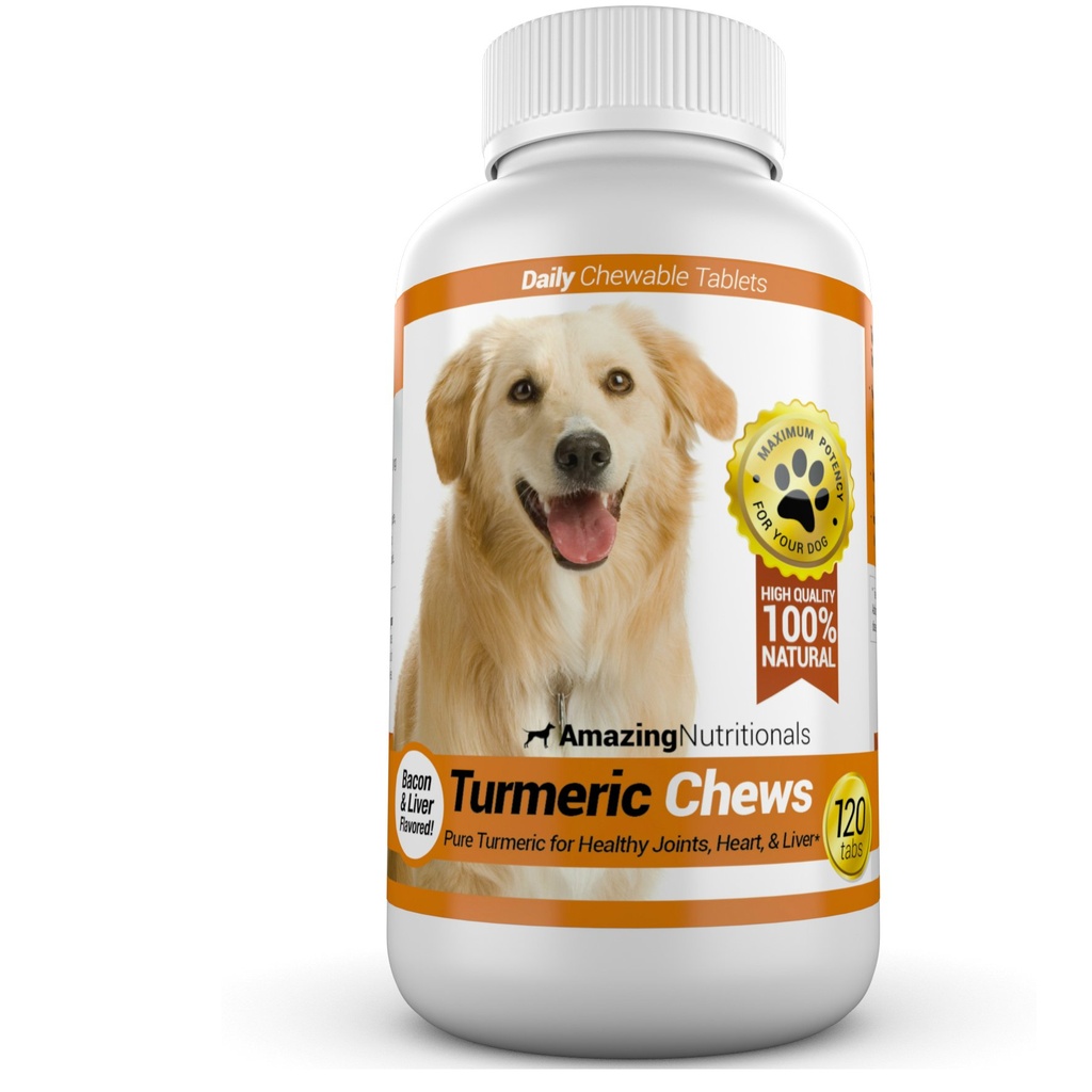 Uimitor Turmeric pentru câini Curcumin Pet Antioxidant, Elimină inflamația durerii articulare, 120 Chews