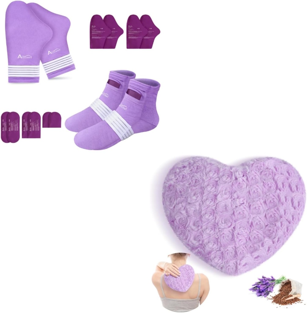 Atsuwell Chemo Pachet de îngrijire cadou pentru femei și bărbați și parfumat Lavender arunca pernă și semințe de in Fluffy