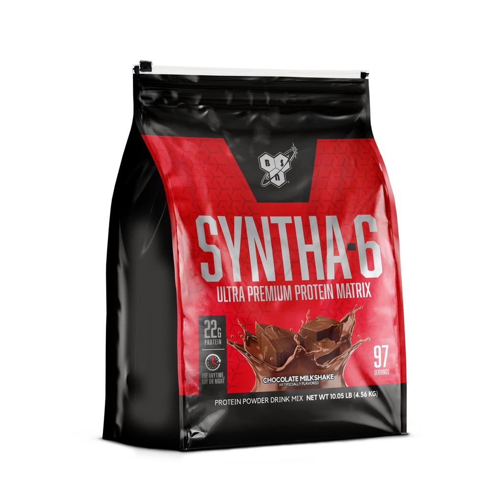 BSN SYNTHA-6 Whey Pulbere de proteine cu Micellar Casein, Ciocolata Milk Proteine Izolate Pulbere, Ciocolata Milkshake, 97 Serviri (Pachet mai Vary)