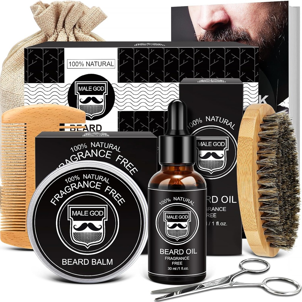 BALE DUMNEZEU Barbă Kit w / Ingrediente naturale, Potrivit pentru toate pielea, Cadouri de naştere 