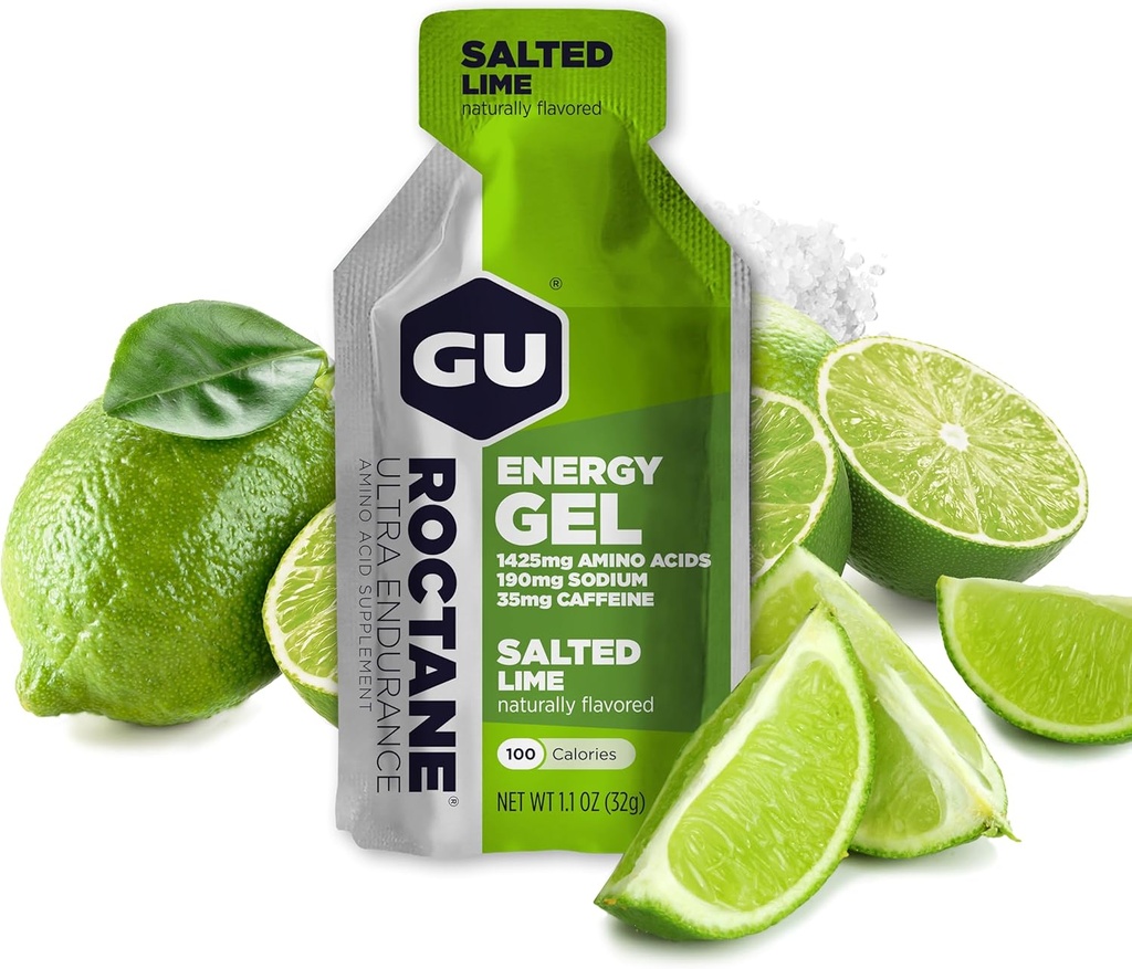 Gu Energy octanica Ultra Endurance Energy Gel, On-The-Go Sports Nutrition pentru rulare, ciclism, drumeții sau schi, var sărat, 24-conte