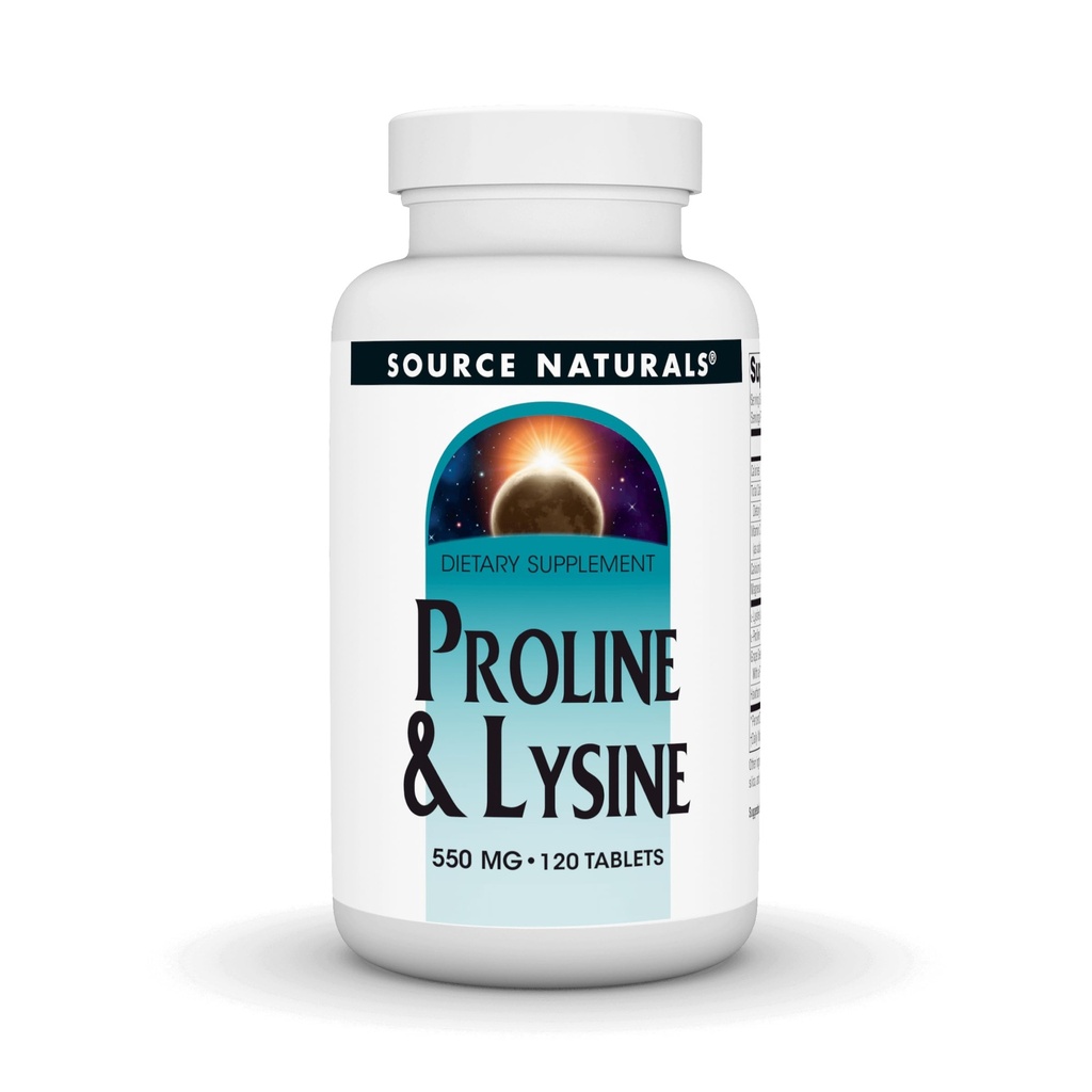 Naturals sursă Proline & Lysine, 550 mg - 120 comprimate