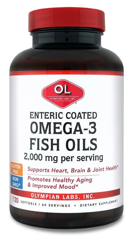 Olympian Labs Enteric Coated Omega 3 Oils, 2000 mg per portie/ 60 portii, 120 Softgels