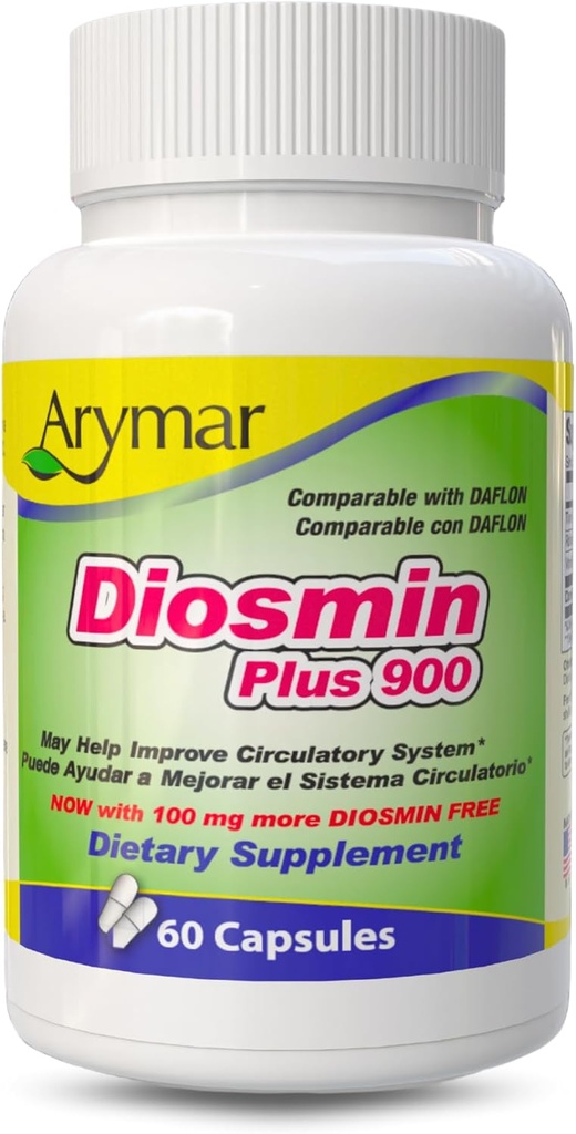 Arymar Diosmin Plus 900, Circulatory System Support (60 Capsules/Pack of 1)