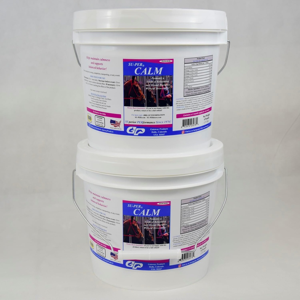 SU-PER calm cai Supliment de calmare - Mentine calm si echilibru comportament - Natural Horse Calmer pulbere - 4 Lire, 2 luni de aprovizionare (60 zile)