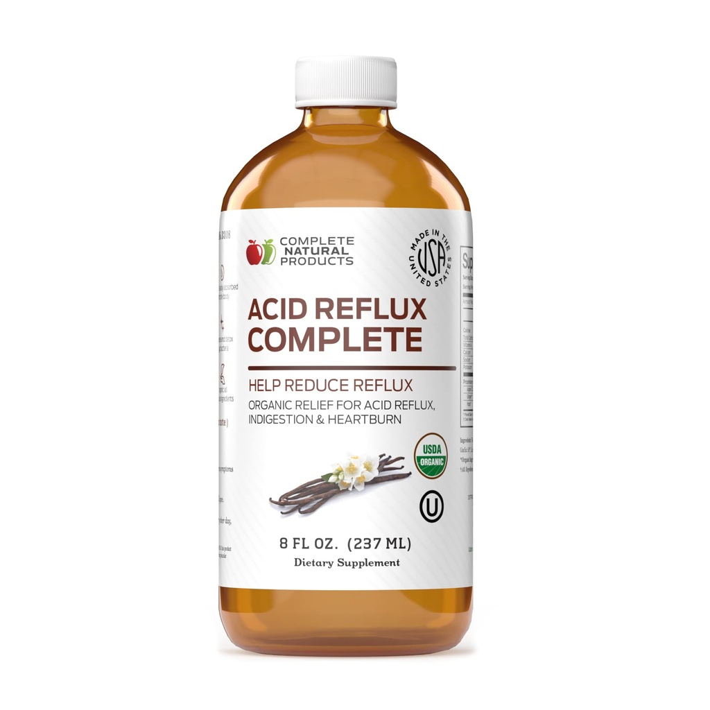 Acid Reflux Complete 8oz - Lichid organic natural Arsuri la stomac, GERD, & Amish Reflux Remory & Medicine