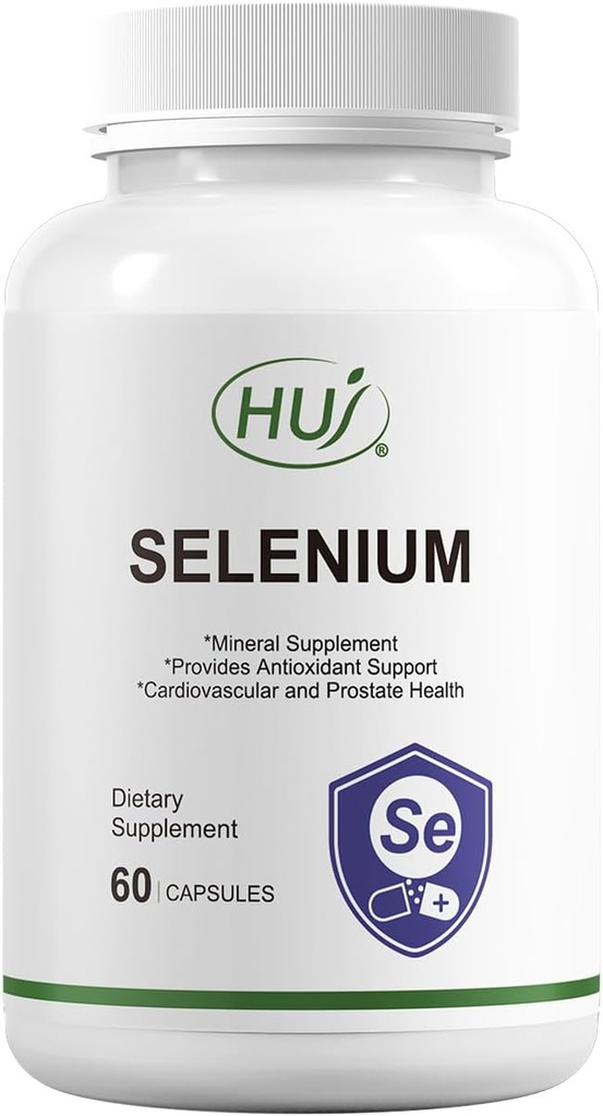 HuJ Supliment de seleniu, 60 capsule, suport antioxidant, Supliment mineral