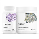 THORNE - Sleep Support Duo - Magneziu Bisglicinat pulbere + Melaton-3 pentru somn odihnitor - 60 Serviri