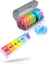 2 Pack Weekly Pill Organizator, Sukuos Daily Pill Box 7 zile pastile cazuri pentru vitamine, uleiuri de pește sau suplimente, BPA gratuit