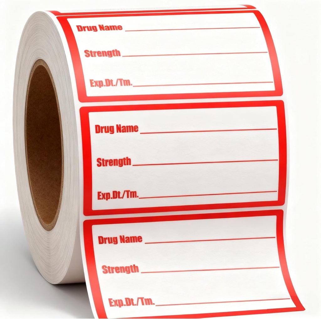 500Pcs Numele de droguri Eticheta autocolante de medicatie Putere autocolante 1x2 Inch-Vehicle Instruction Labels Reamintire Etichete