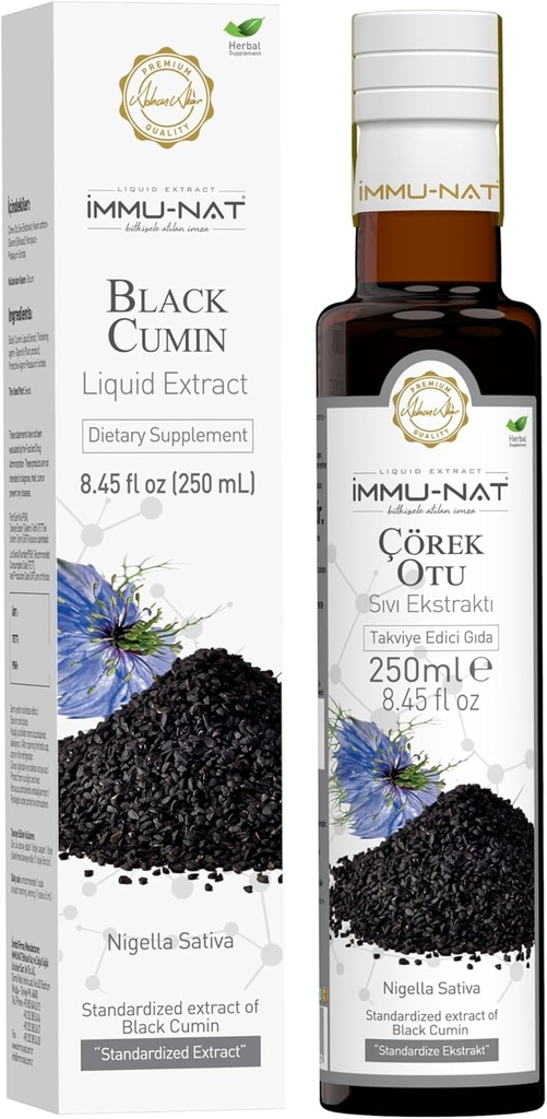 Black Cumin Seed Liquid Supplement - 8,5oz - Potent Immune Booster, Pure & Nutrient-Rich, Vegan & Gluten-Free