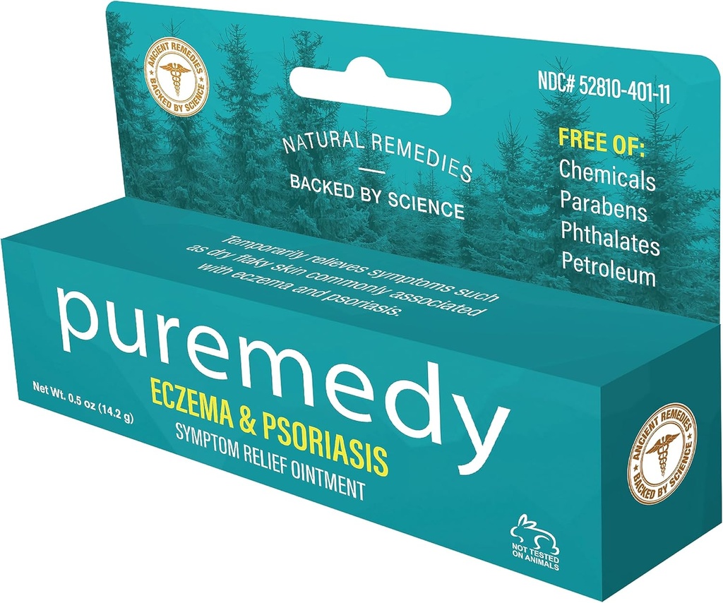 Puremedy Eczema & Psoriasis Relief Ointment Homeopathic All Natural Salve Soothes and Relives Symptoms of Dry Itchy Flaky Scratchy or Weepy Skin - 0.5 oz