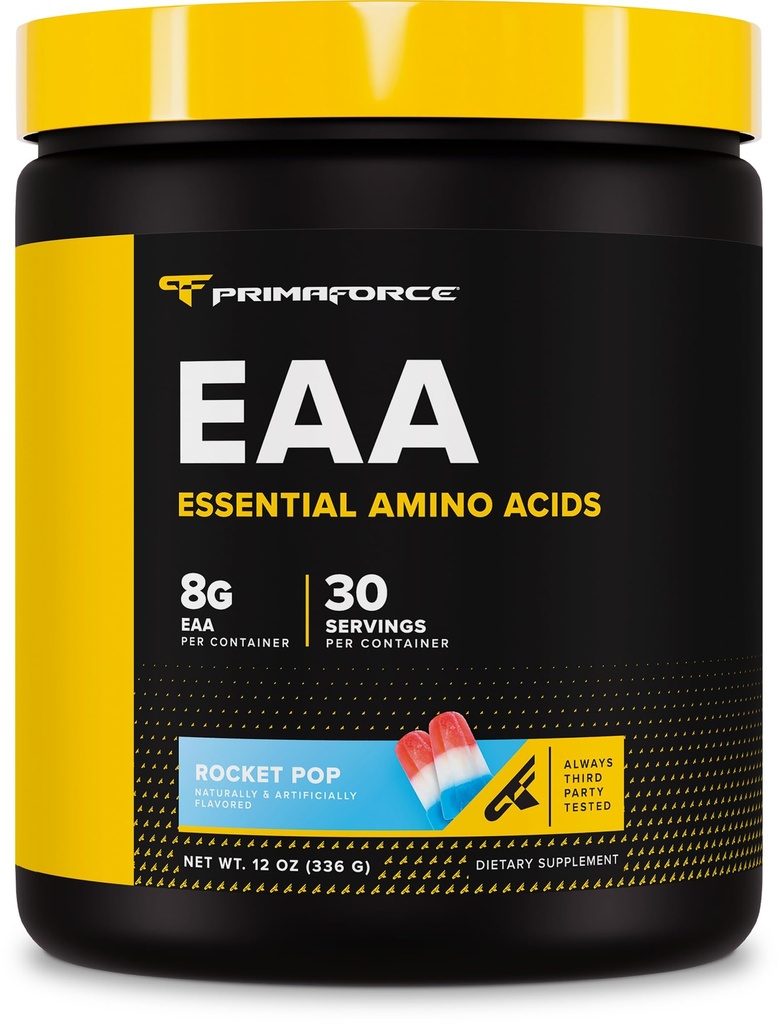 Primaforce EAA Powder (30 Servings, Rocket Pop Flavor) - Aminoacidi esențiali pentru antrenament pre/intra și recuperare - non-GMO și gluten gratuit