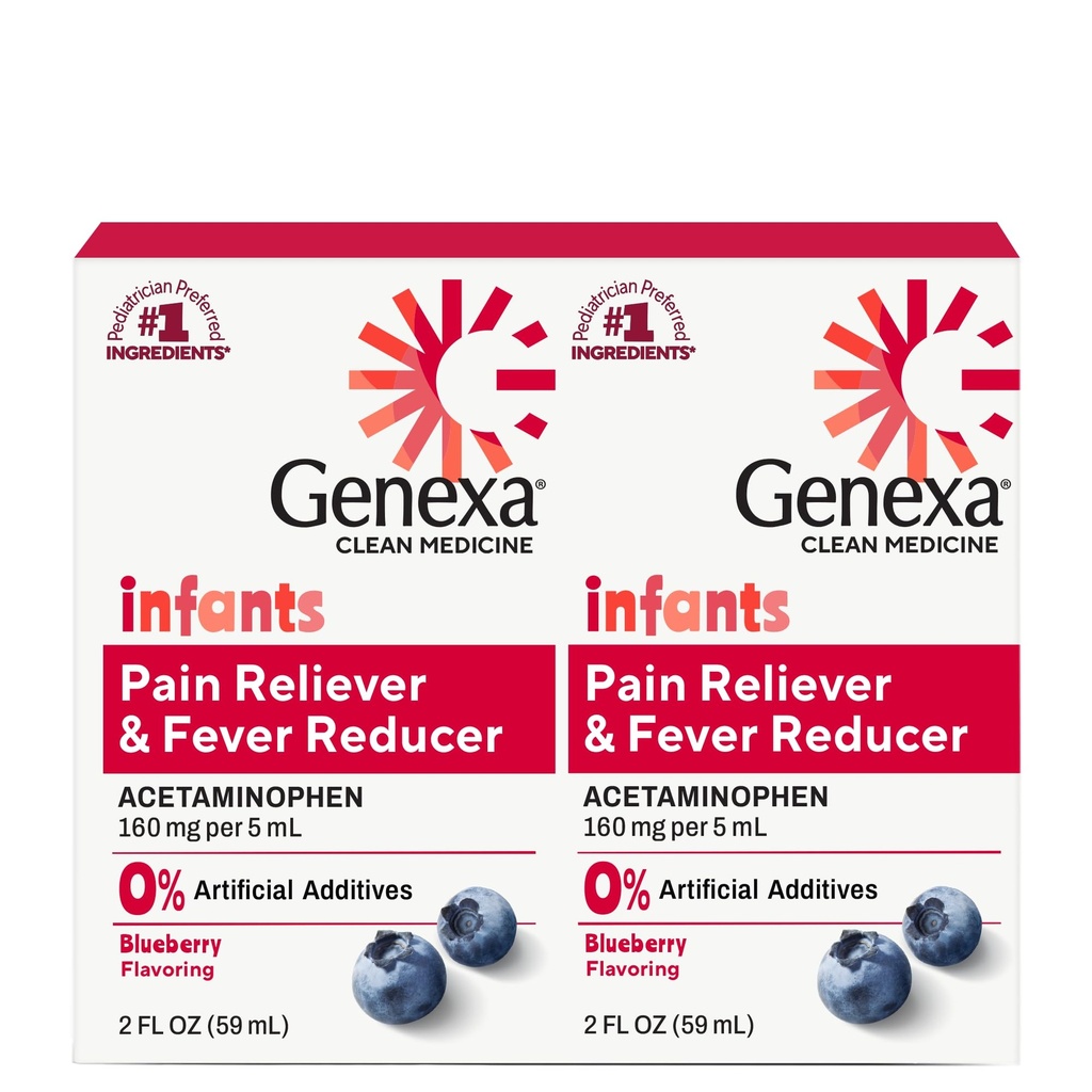 Genexa Ingrediente preferate pentru sugari Acetaminofen curat pentru sugari Pediatrian Pain Reliever & Fever Reductor pentru bebeluși 