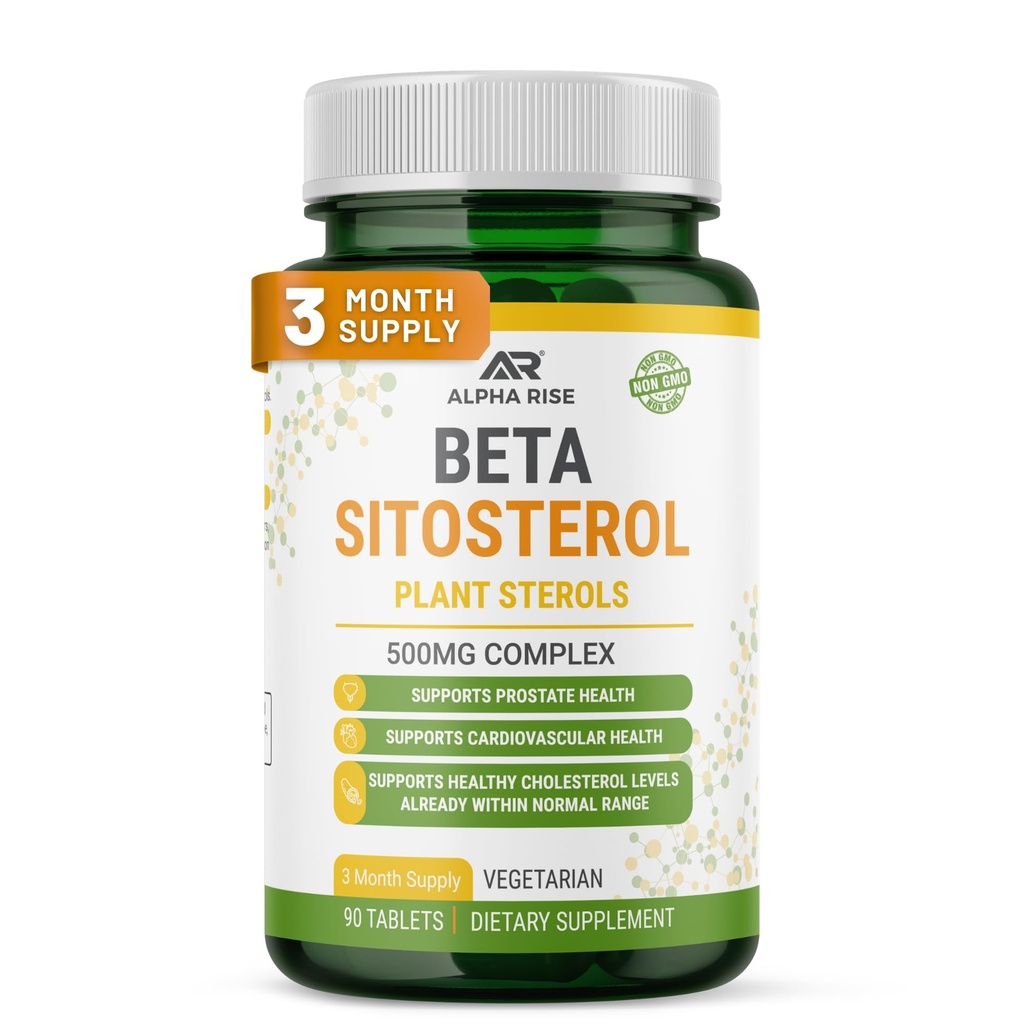 Beta Sitosterol - 500 mg Tablete - non-GMO - Sustinerea nivelului de prostata si colesterol sanatos - Complexul de fitosteroli - plante naturale Sterols si Stanols