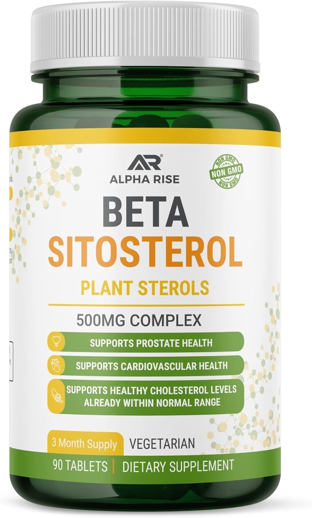 Beta Sitosterol - 500 mg Tablete - non-GMO - Sustinerea nivelului de prostata si colesterol sanatos - Complexul de fitosteroli - plante naturale Sterols si Stanols