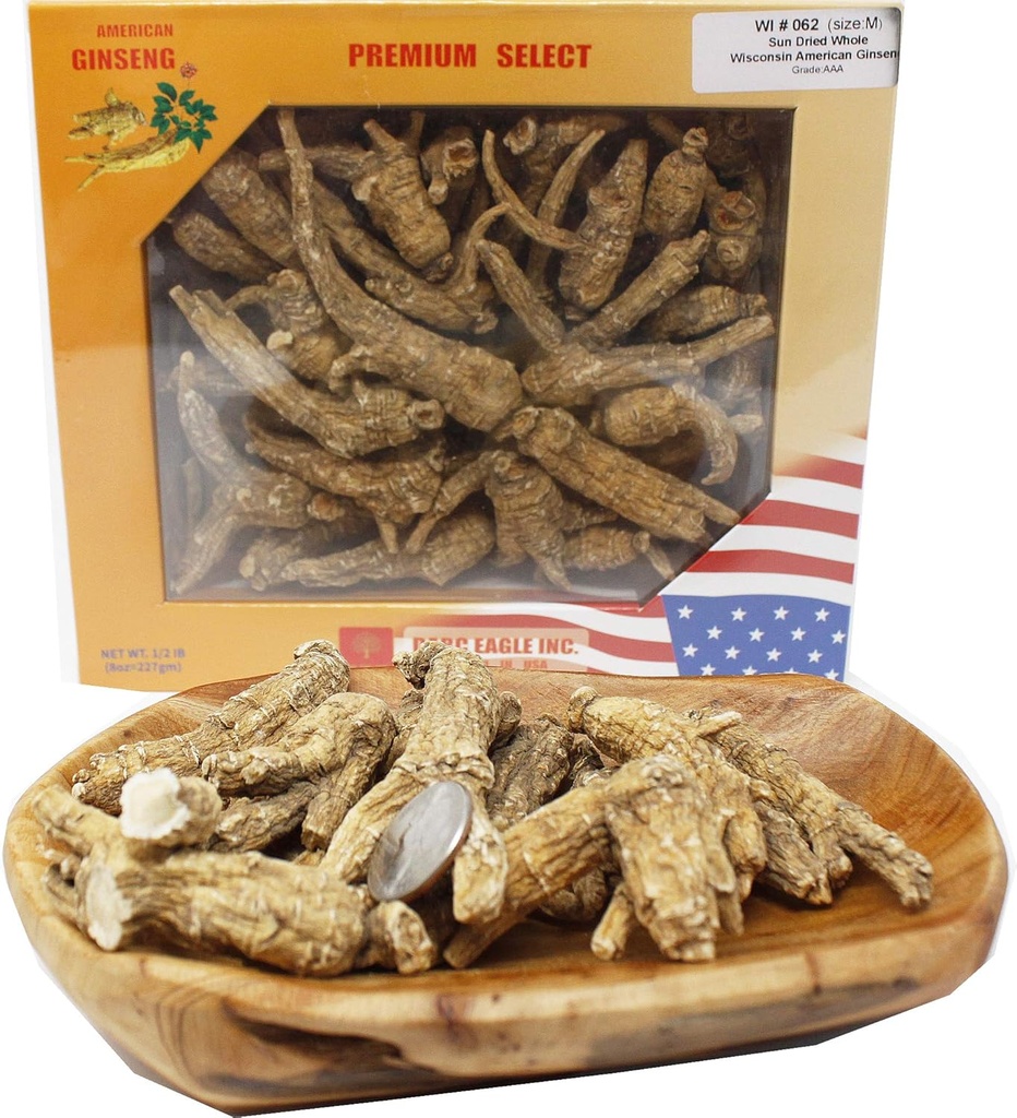 DOL Hand-Selected American Wisconsin Farmed Ginseng Root Medium & Large 