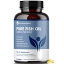 Micronutrienti puri - Omega 3 Suplimentul de ulei de pește, EPA/DHA Acidi grași, Suplimente de ulei de pește fără burpless cu lamaie - inimă, ochi, Brain & Suport imun - 90 Softgels