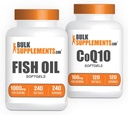 vracSupplements Ulei de pește 1000mg Softgels + CoQ10 100mg Softgels Bundle