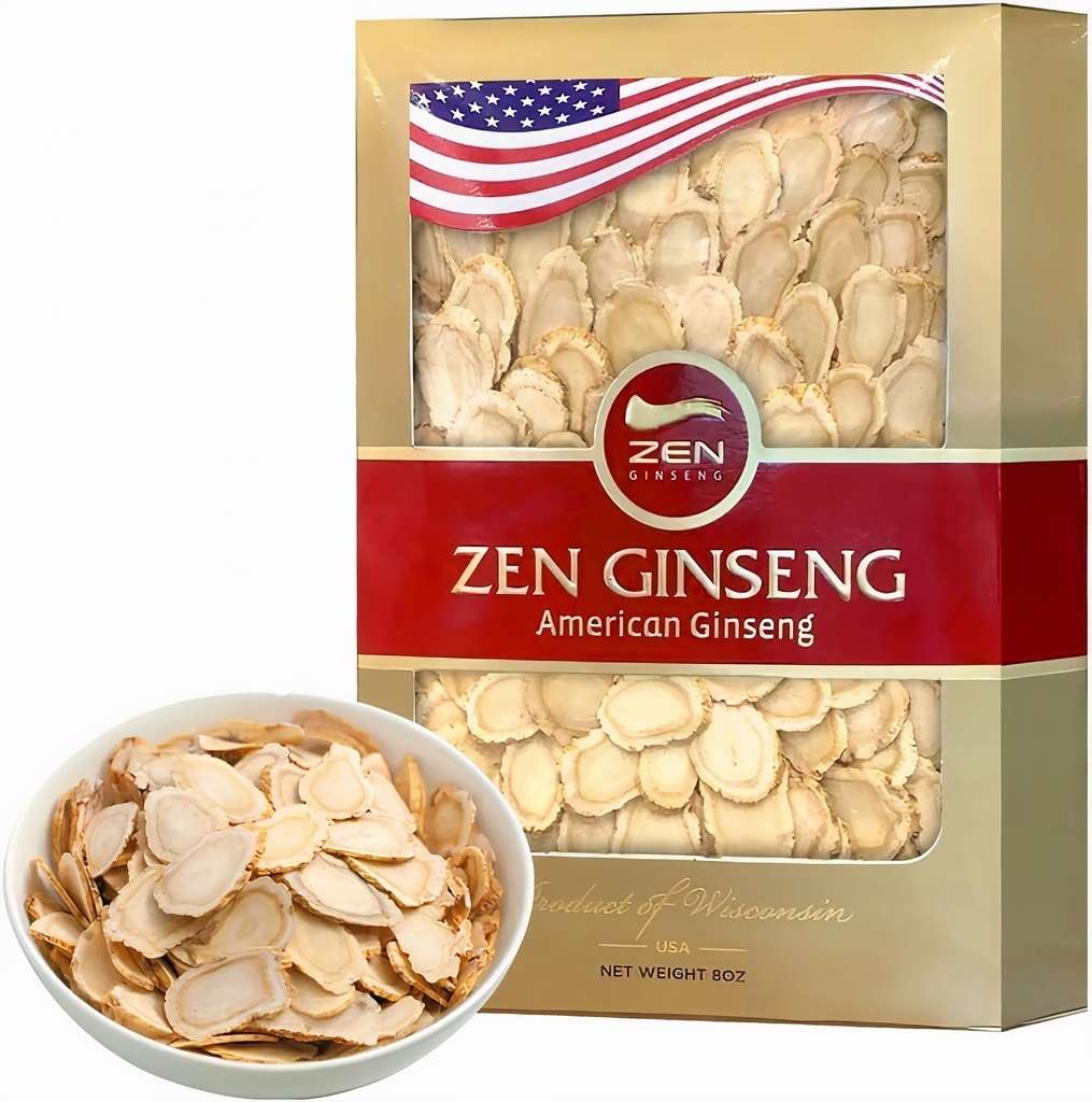 Zen American Wisconsin Ginseng Slices  Box)