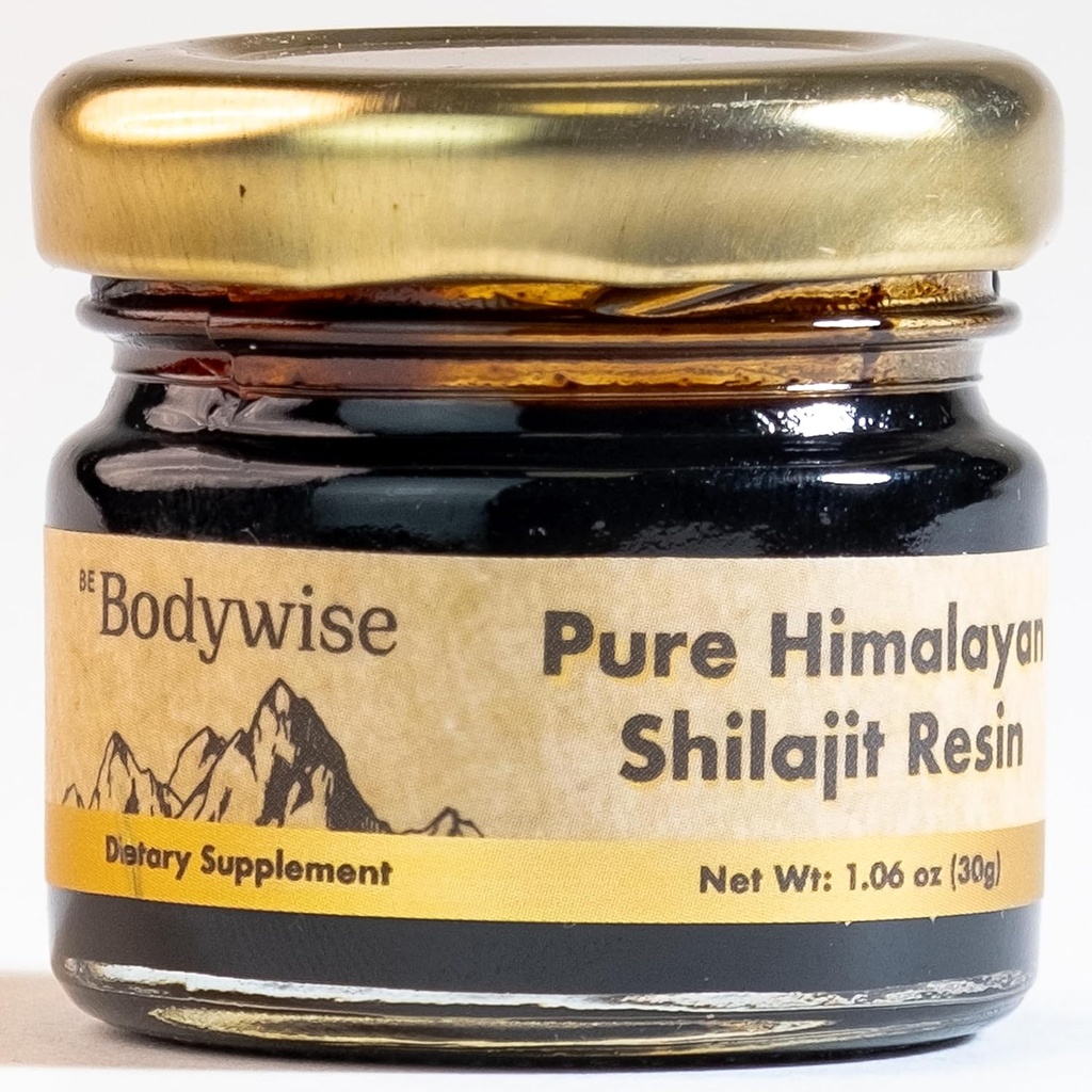 Be Bodywise Pure Himalayan Shilaj Resin I 600 mg I 75%+ Acid fuzelian & 85+ Trace Minerals 
