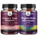 Bundle de D Manose Capsule pentru tractul urinar Sănătate pentru femei Acționează rapid super concentrat Cranberry 90ct și pur magneziu Glycinate 400mg Pe servire pentru somn în stare de spirit și relaxare