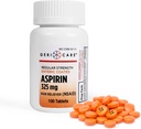 Comprimate de aspirină acoperite enteric 325 mg (100 Count) de GeriCare- AINS Durere Relieiver & Febră Reductor Aspirină acoperită pentru adulţi - Rezistenţă regulată Aspirină pentru dureri de cap Artrită Menstruală şi Durere musculară