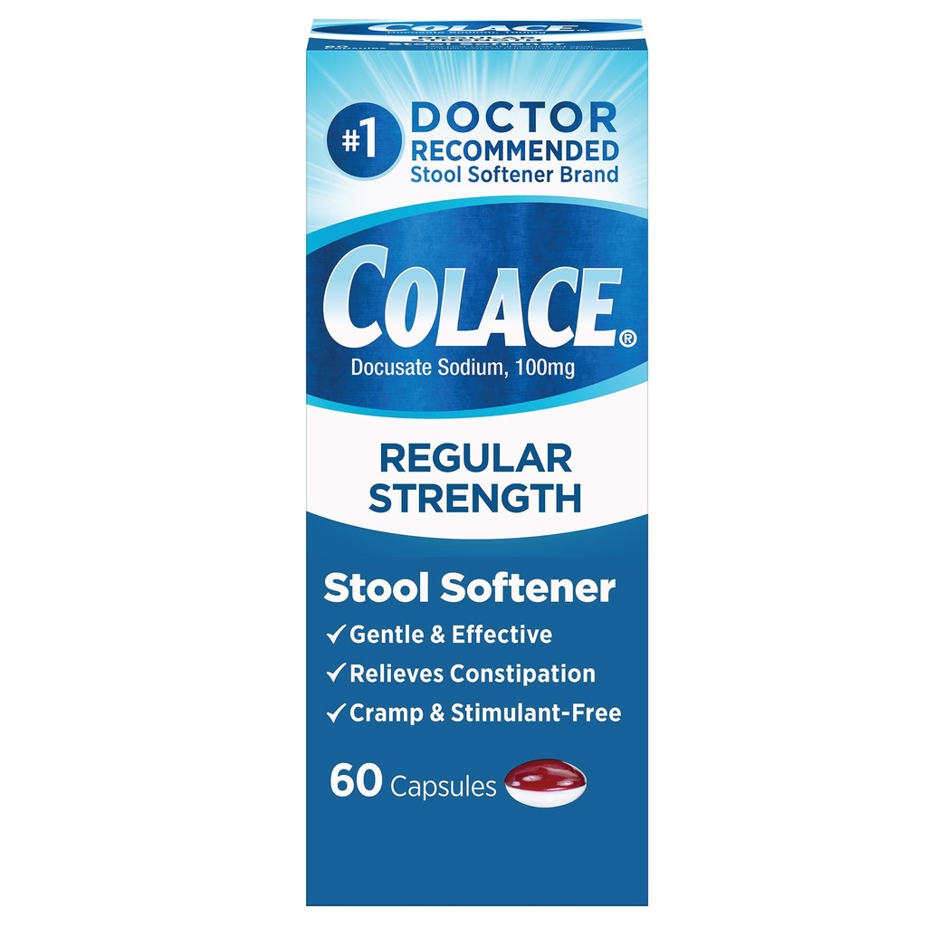 Concentraţie normală Colace Stool Softener 100 mg Capsule 60 Count Docusate Sodium Stool Sodium Stool Softner for Gentle Dependable Relief