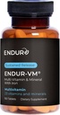 Endur-VM Multivitamine & Minerale (cu fier), multivitamine zilnice cu minerale vitale, vitamina B, vitamina D & Acid folic, gluten gratuit, 150 comprimate