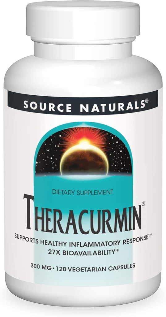 Sursa Naturals Theracurmin, susţine răspuns inflamator sănătos*, 300 mg - 120 Capsule vegetariene