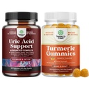 Natures Craft Bundle de Vegan Uric Acid Cleanse și dezintoxicare pentru bărbați și femei articulații Rinichi și mai mult și gume turcești pentru adulți aroma de piersici - Extra Putere comun de sprijin gume