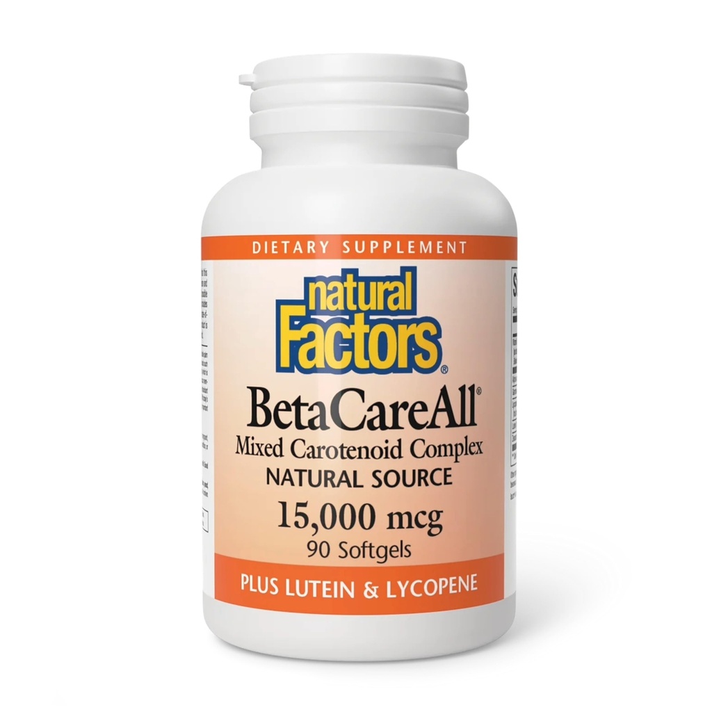 Factori naturali BetaCareToate 25.000 UI, Vitamina A pentru piele sanatoasa, vedere si functie imuna, 90 Softgels
